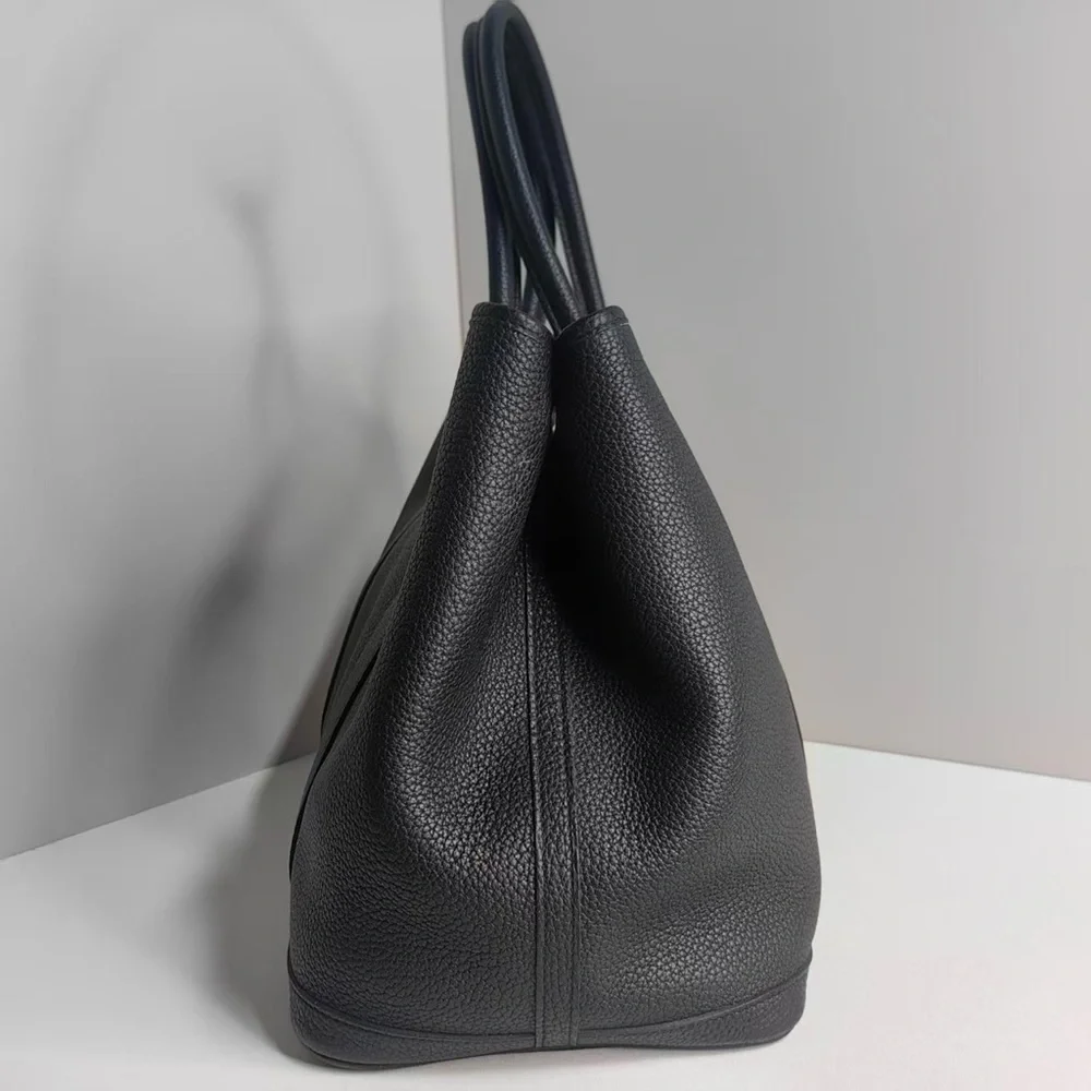 Hermes Garden Party 36 Togo A 2017 Black Silver Hardware Handbag Negonda - Picture 5 of 14